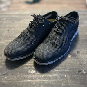 Cole Haan Men’s Zerogrand Black Wingtip Oxford Silver Metallic
